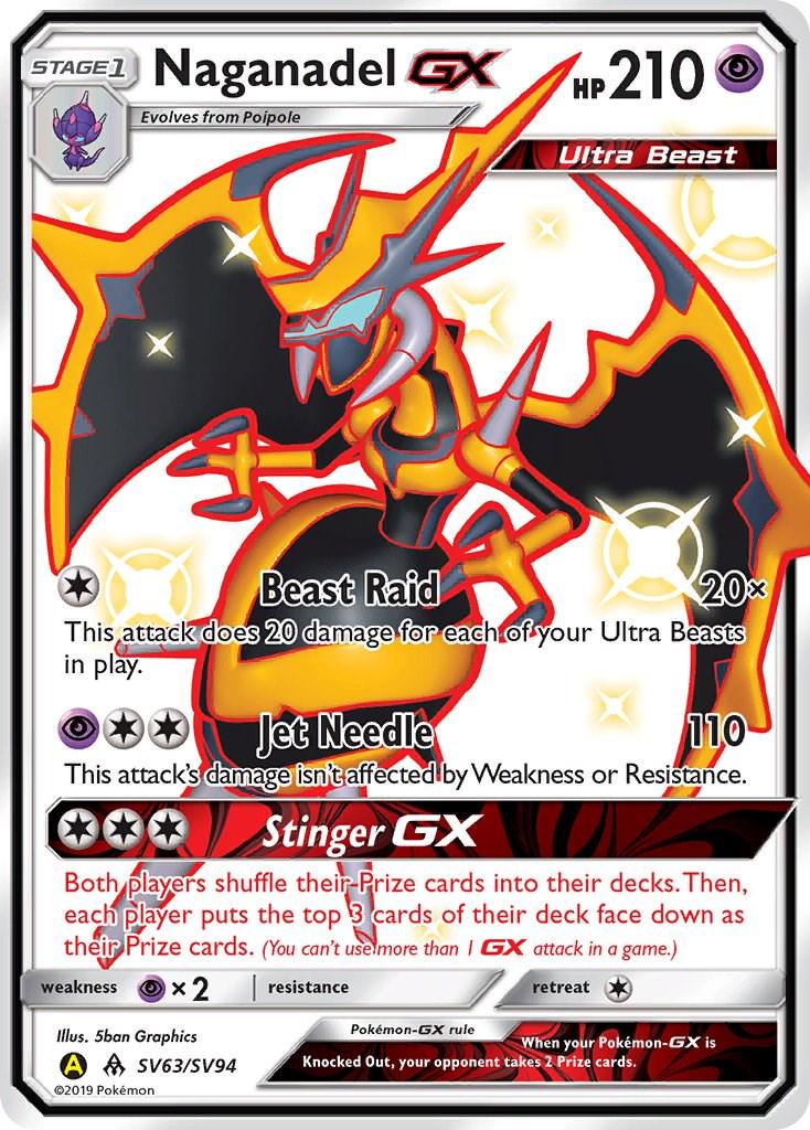 Hidden Fates Naganadel GX Pokémon card